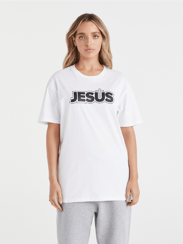 Jesus Cross - White Tee - One Clothing Co._Faith - Based Apparel_Christian Streetwear