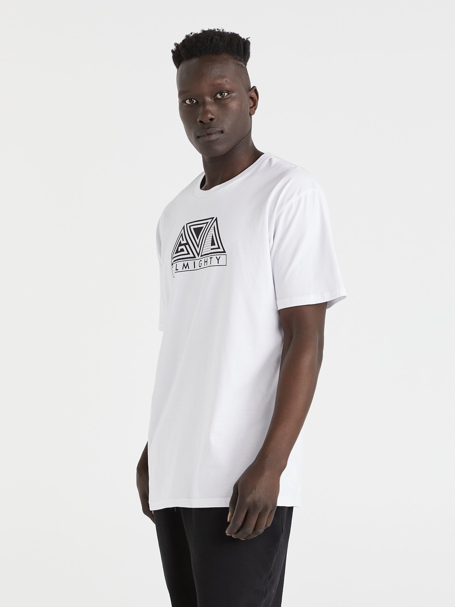 God Almighty - White Tee - One Clothing Co._Faith - Based Apparel_Christian Streetwear