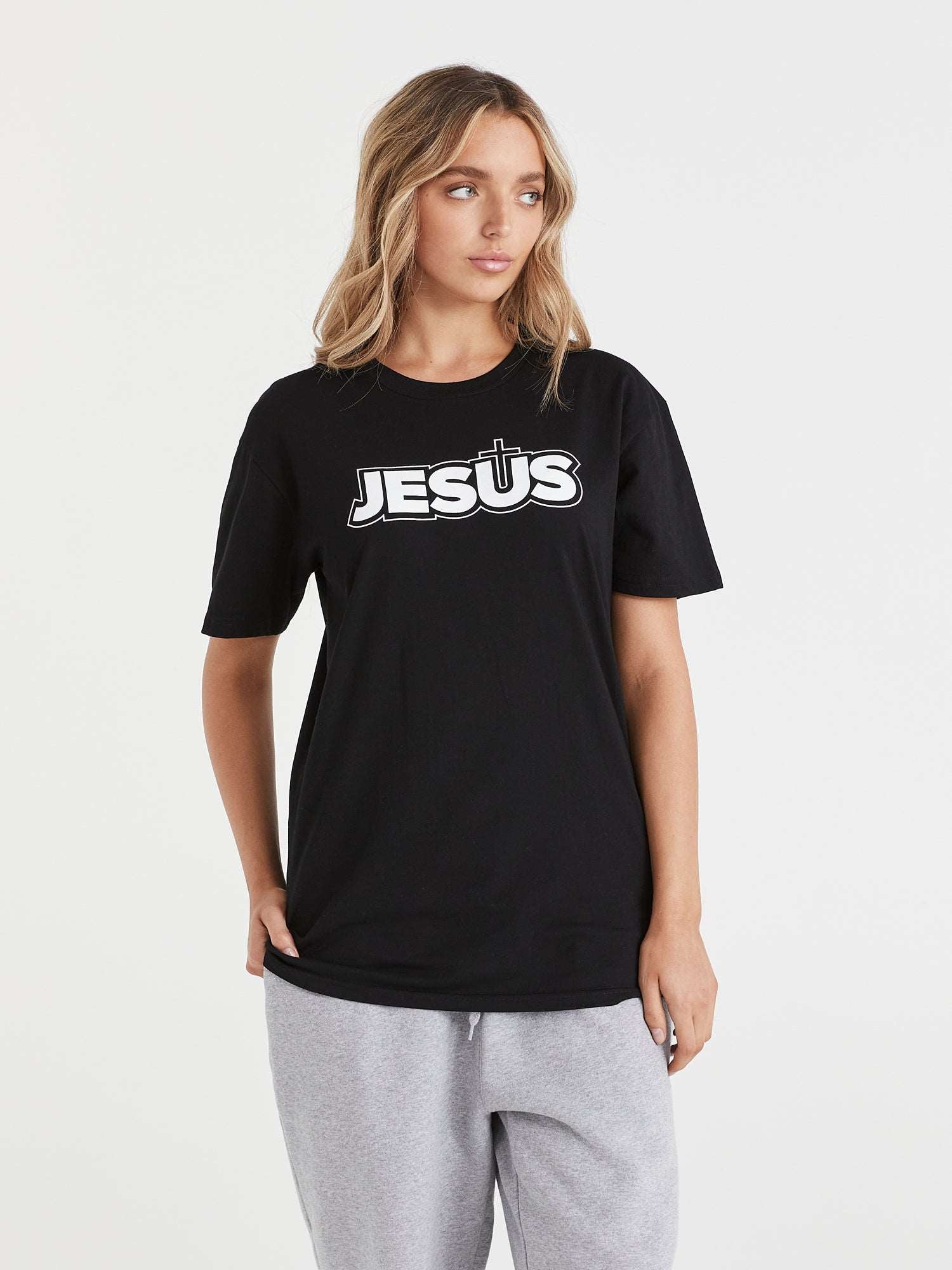 Jesus Cross - Black Tee - One Clothing Co._Faith - Based Apparel_Christian Streetwear