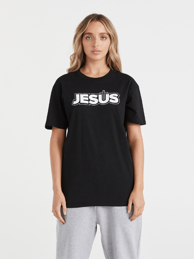 Jesus Cross - Black Tee - One Clothing Co._Faith - Based Apparel_Christian Streetwear