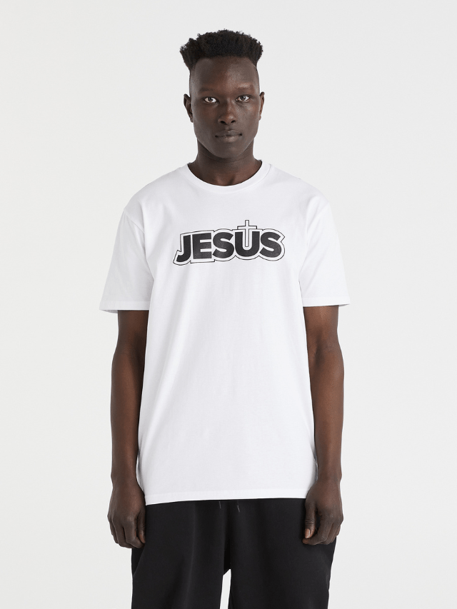 Jesus Cross - White Tee - One Clothing Co._Faith - Based Apparel_Christian Streetwear